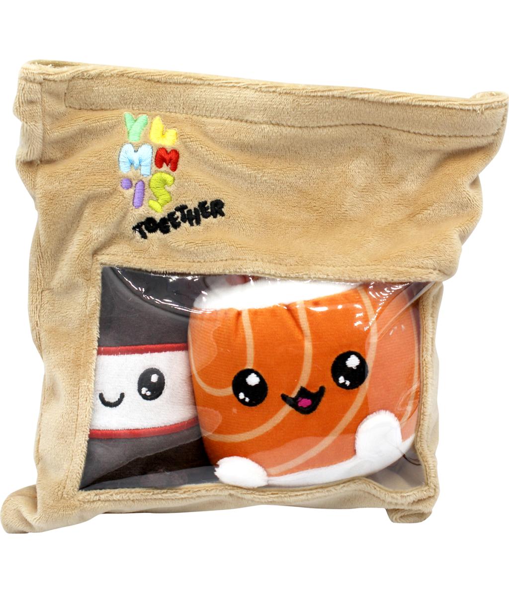 [PREORDER] YUMMIES - Uramaki & Soya - 2 plush 15cm in plush take away bag 21x21cm