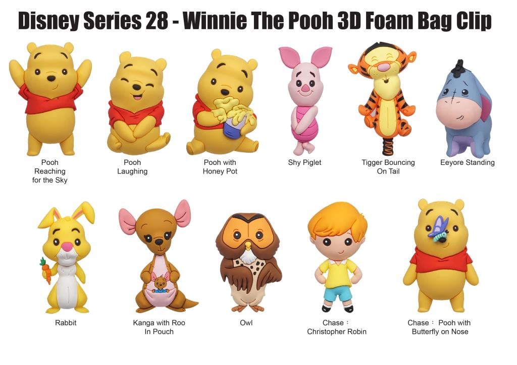 DISNEY - Winnie the Pooh - 3D Foam Bag Clip (Display 24 Pcs)