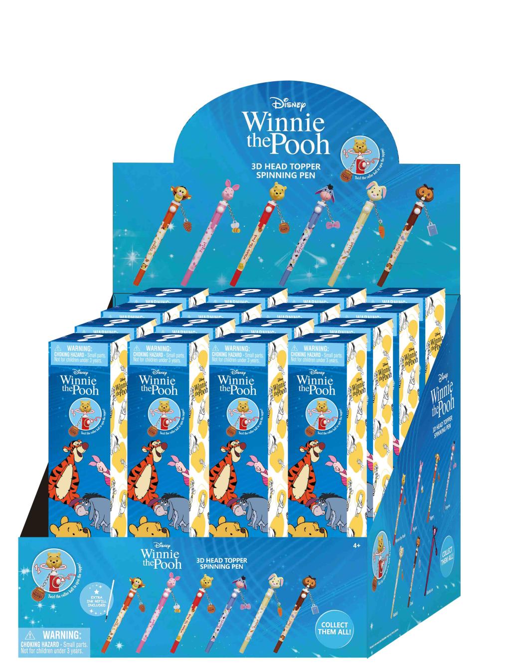 [PREORDER] WINNIE THE POOH - 3D Head Topper Spinning Pen (Display of 16 pieces)
