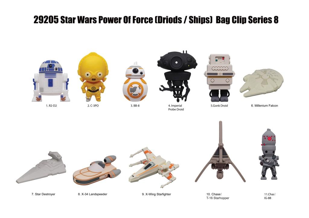 [PREORDER] STAR WARS - Power of Force - 3D Foam Bag Clip (Display 24 Pcs)
