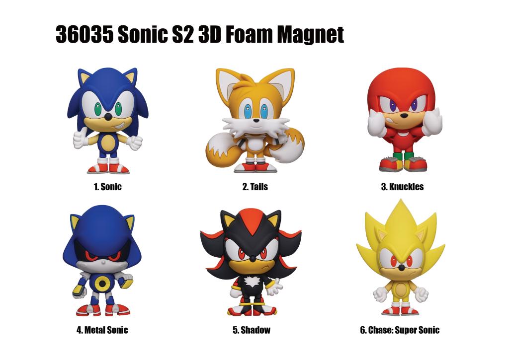 [PREORDER] SONIC - Series 2 - 3D Foam Magnets in blind bags (Display 12 Pcs)
