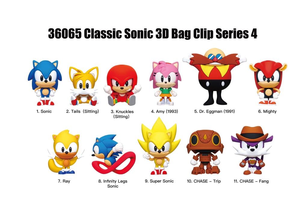 [PREORDER] SONIC - Series 4 - 3D Foam Bag Clip (Display 24 Pcs)
