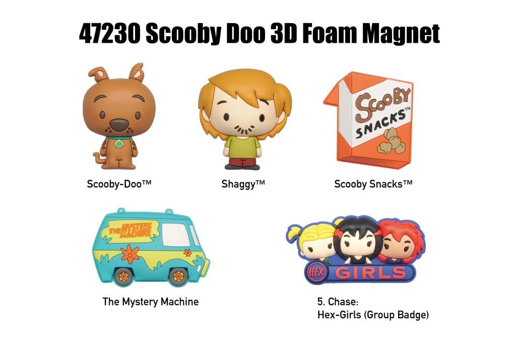 [PREORDER] SCOOBY DOO - Series 1 - 3D Foam Magnets in blind bags (Display 12 Pcs)
