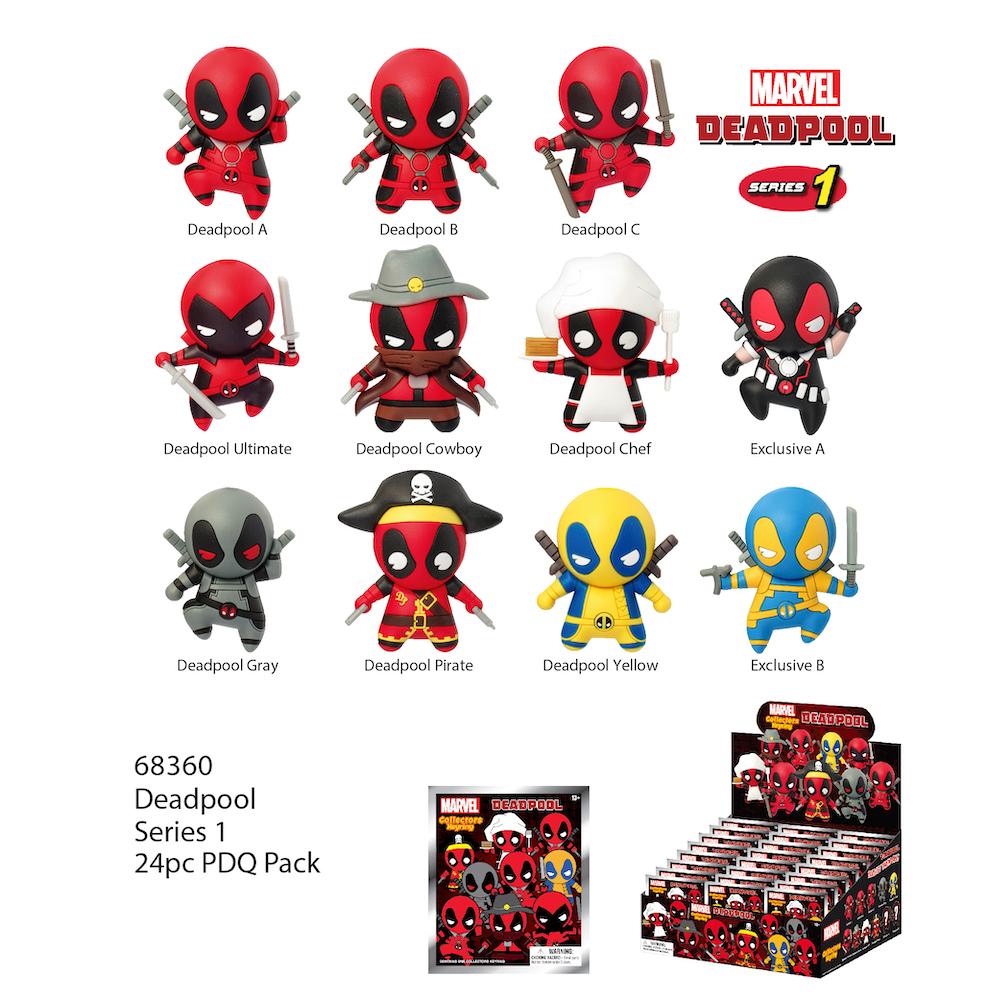 [PREORDER] MARVEL - Deadpool Series 1 - 3D Foam Bag Clip (Display 24 Pcs)