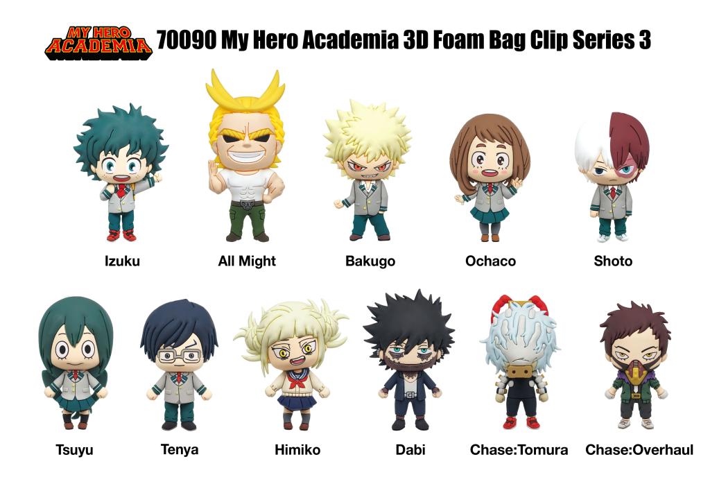 [PREORDER] MY HERO ACADEMIA - Series 3 - 3D Foam Bag Clip (Display 24 Pcs)