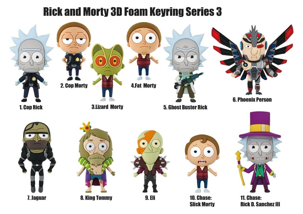 [PREORDER] RICK & MORTY - Series 3 - 3D Foam Bag Clip (Display 24 Pcs)