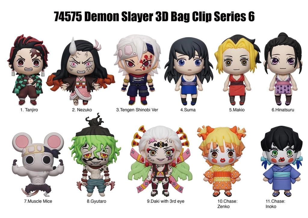 DEMON SLAYER - Series 6 - 3D Foam Bag Clip (Display 24 Pcs)