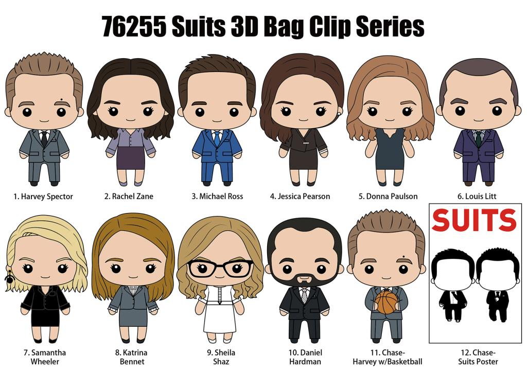 SUIT SERIES - Series 1 - 3D Foam Bag Clip (Display 24 Pcs)