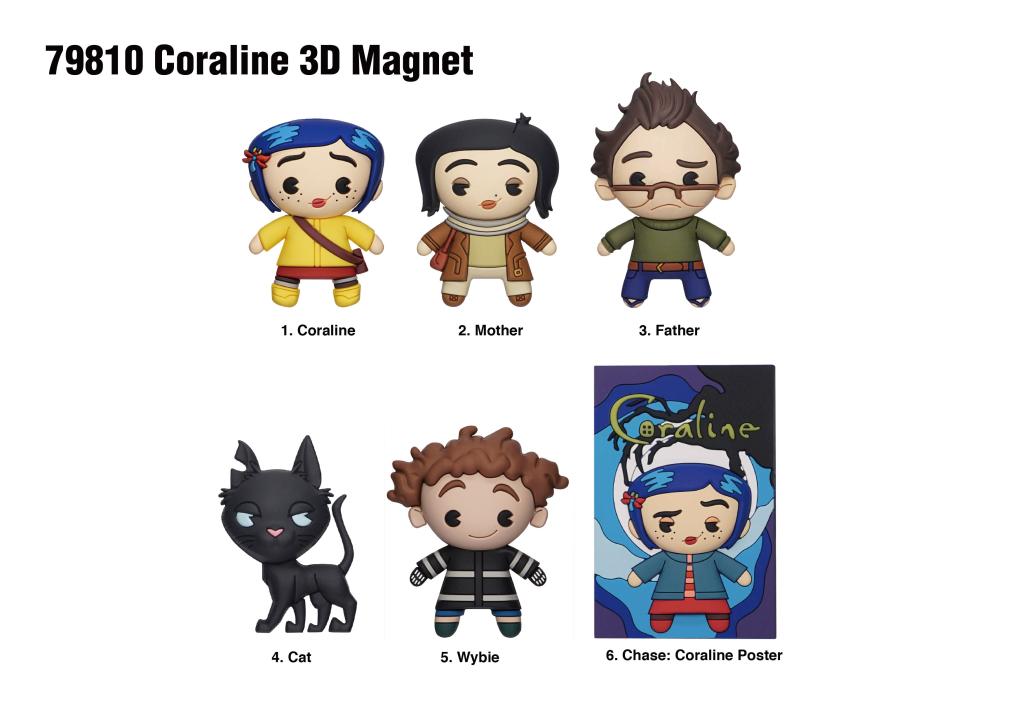 CORALINE - Series 1 - 3D Foam Magnets in blind bags (Display 12 Pcs)