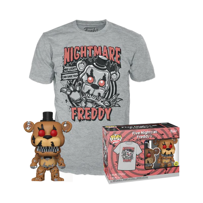 FNAF - Booble Head POP N° 111 - Freddy (GW) + Tee (S)