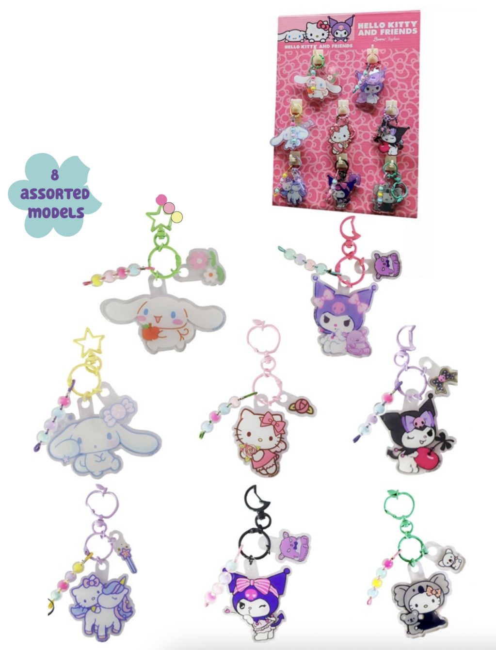 [PREORDER] HELLO KITTY & Friends - Assortment of 8 Keyrings