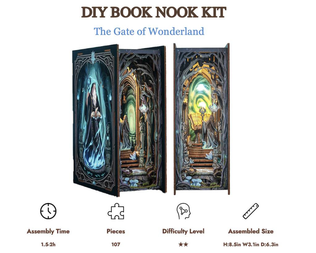 [PREORDER] BOOK NOOK KIT - DIY - The Gate of Wonderland - 107pc + LED Light