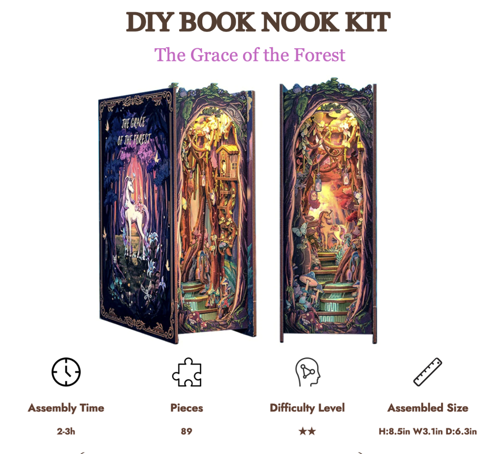 [PREORDER] BOOK NOOK KIT - DIY - The Grace of the Forest - 89pc + LED Light