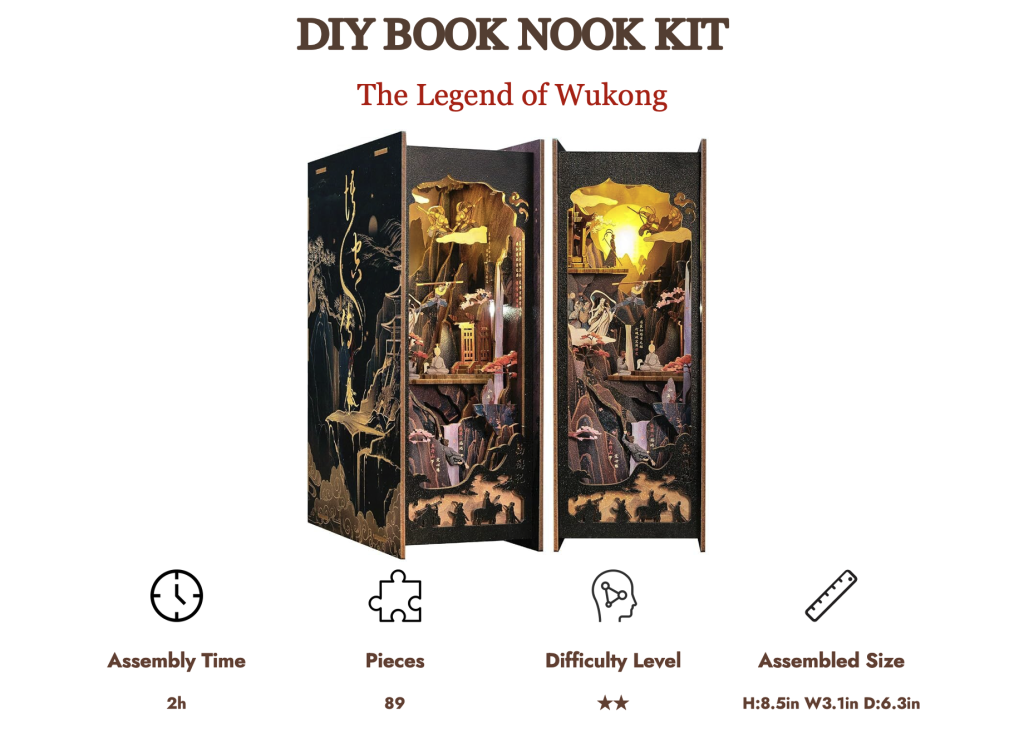 [PREORDER] BOOK NOOK KIT - DIY - The Legend of Wukong - 89pc + LED Light