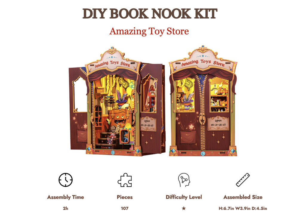 [PREORDER] BOOK NOOK KIT - DIY - Amazing Toy Store - 107pc + LED Light
