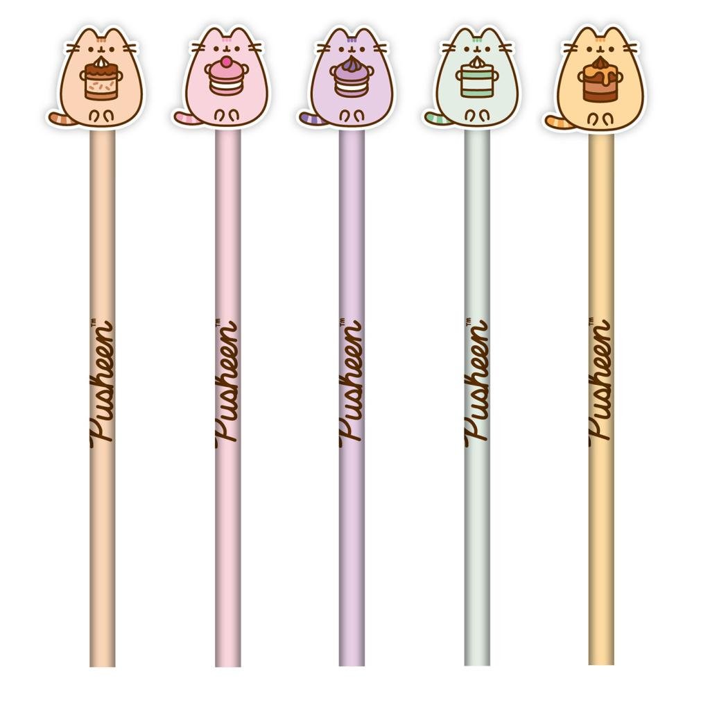 PUSHEEN - Little Treats - Set of 5 Pencils with Toppers