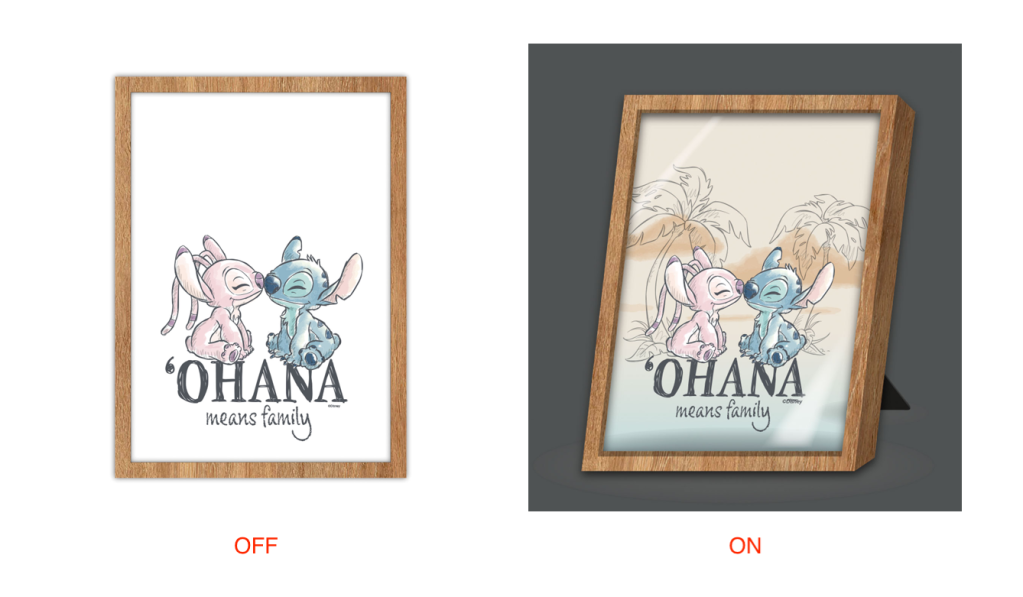 [PREORDER] STITCH & ANGEL - Ohana means Family - Framed Lamp