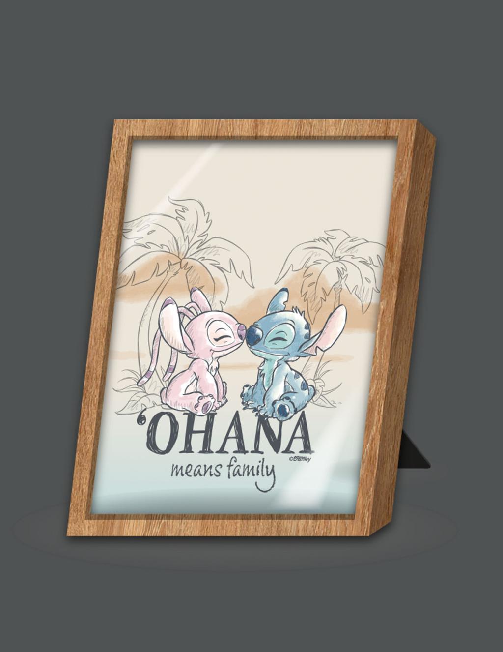 [PREORDER] STITCH & ANGEL - Ohana means Family - Framed Lamp