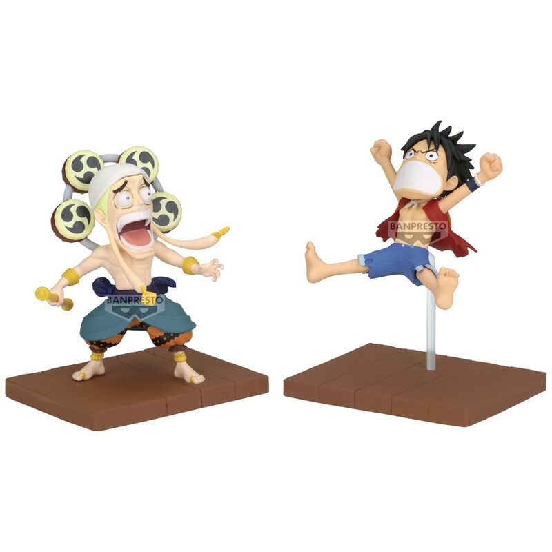 Action Figure Monkey D. Luffy & Enel World Collectable - One Piece 7cm - BANPRESTO - Model Kit