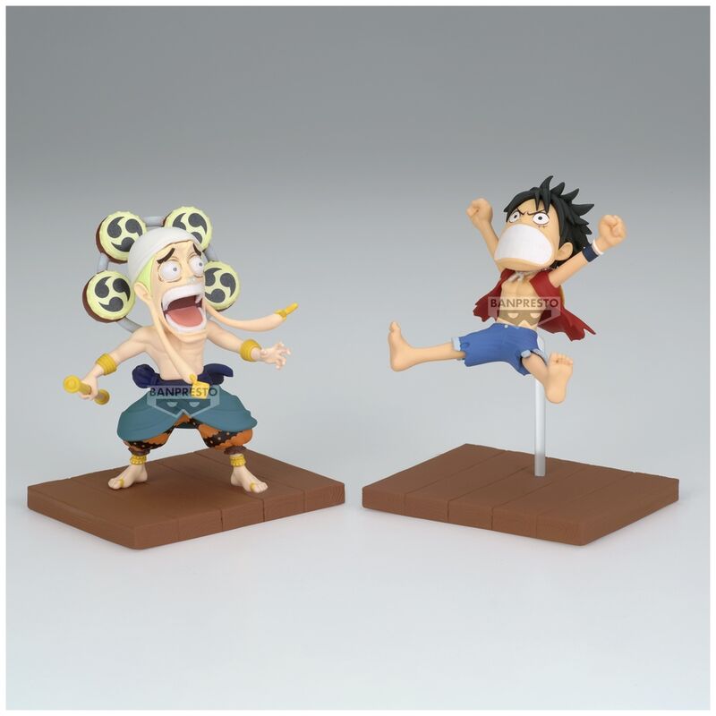 Action Figure Monkey D. Luffy & Enel World Collectable - One Piece 7cm - BANPRESTO - Model Kit