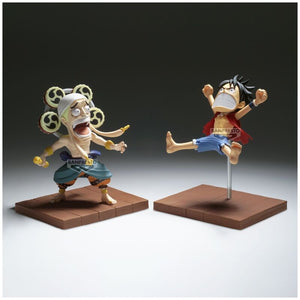 Action Figure Monkey D. Luffy & Enel World Collectable - One Piece 7cm - BANPRESTO - Model Kit
