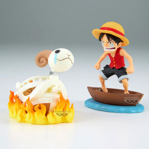 Action Figure Luffy & Going Merry Log Stories - One Piece - 8cm - BANPRESTO - Model Kit