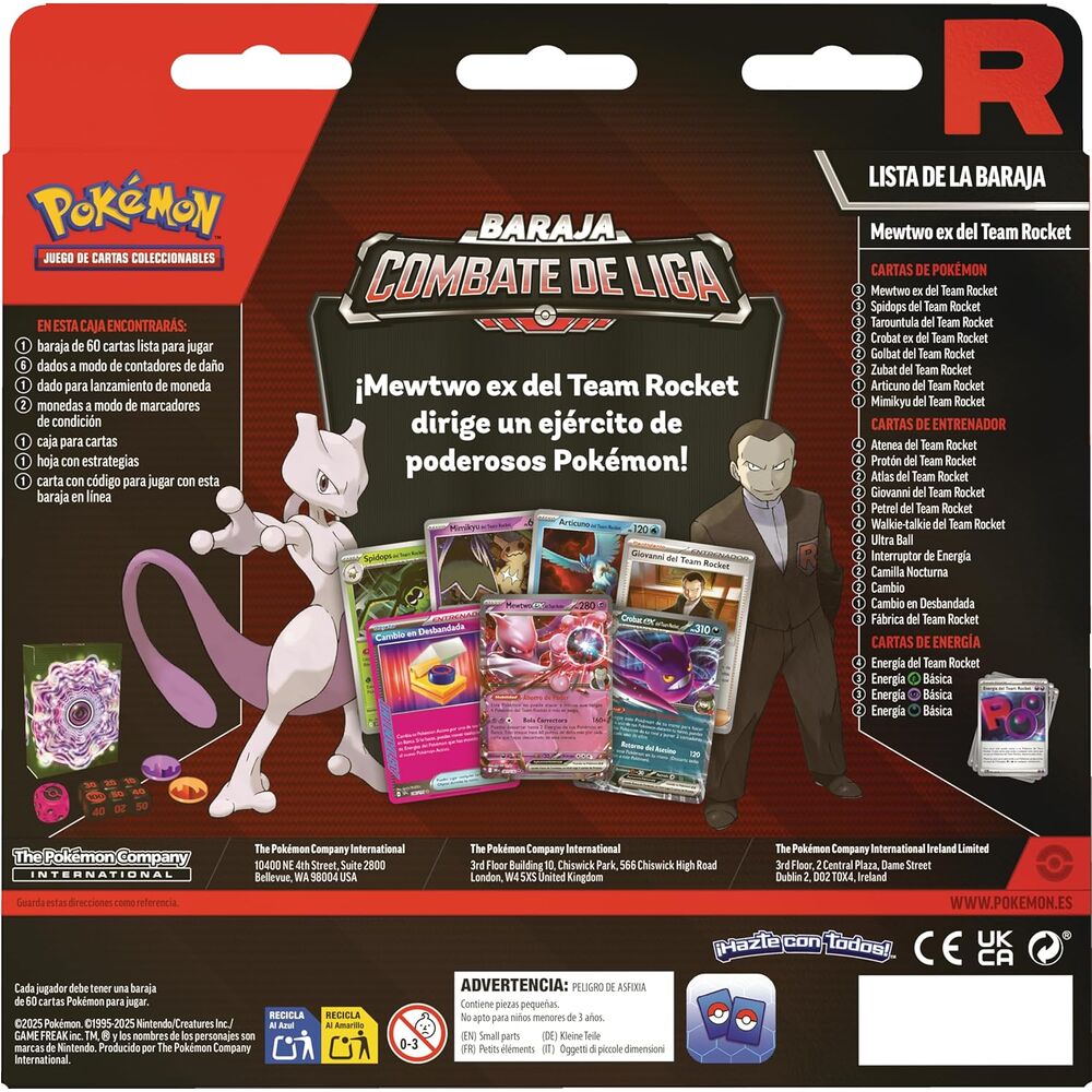 Deck Lotta Team Rocket Mewtwo EX Pokémon Latino - Carte Collezionabili - POKEMON JUEGO DE CARTAS - Model Kit