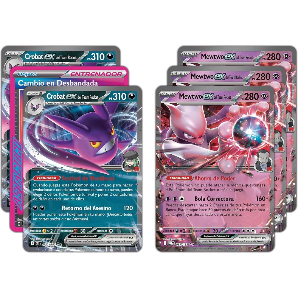 Deck Lotta Team Rocket Mewtwo EX Pokémon Latino - Carte Collezionabili - POKEMON JUEGO DE CARTAS - Model Kit