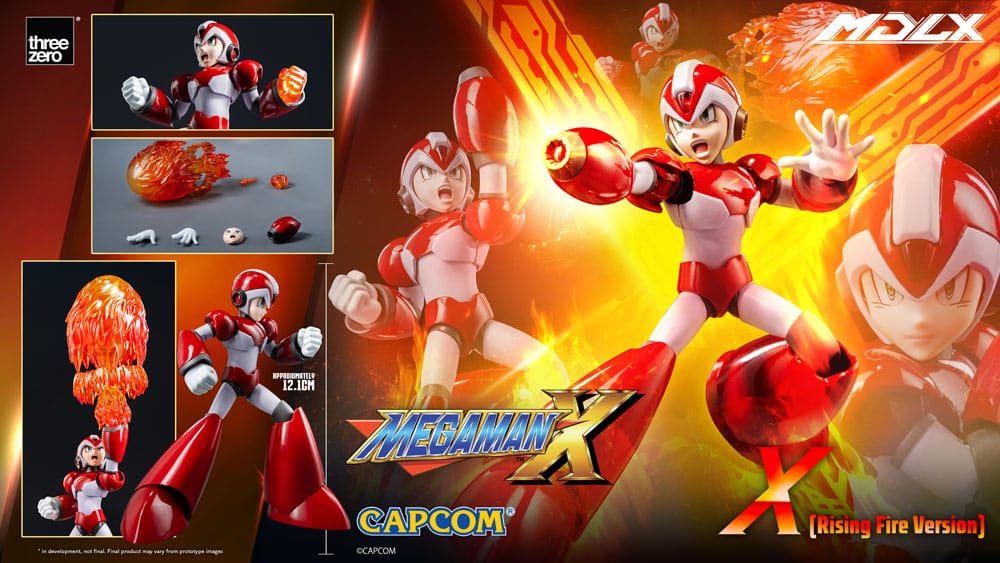 [PREORDINE] Action Figure Mega Man X (Rockman X) MDLX Rising Fire Version 12cm - ThreeZero - Action figures