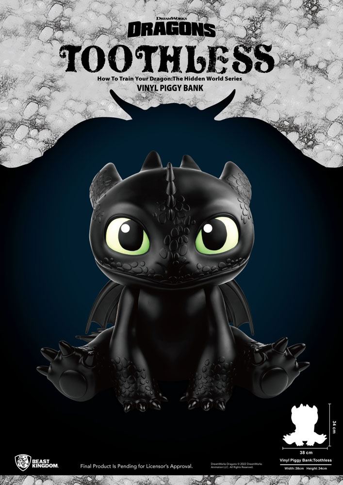 HOW TO TRAIN YOUR DRAGON - Toothless - Piggy Bank 34cm