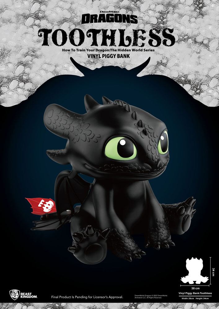 HOW TO TRAIN YOUR DRAGON - Toothless - Piggy Bank 34cm