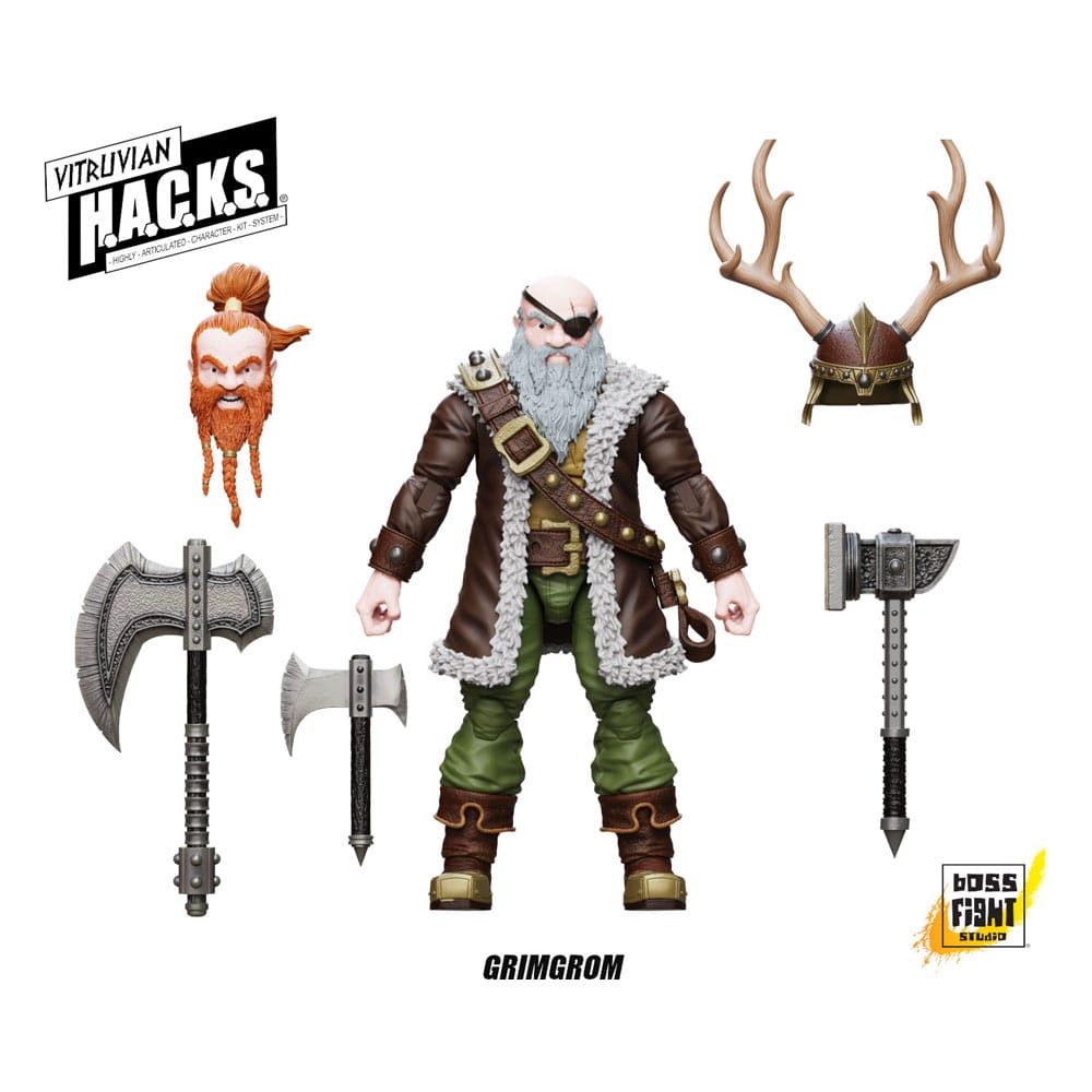 [PREORDER] Vitruvian H.A.C.K.S. Action Figure Dwarf Mercenary Grimgrom