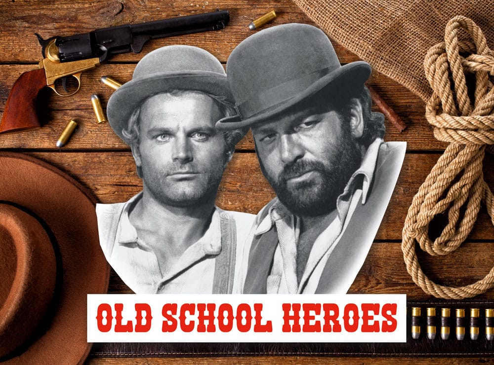 [PREORDER] Bud Spencer & Terence Hill 3D Tin Sign Old School Heroes 45 x 45 cm