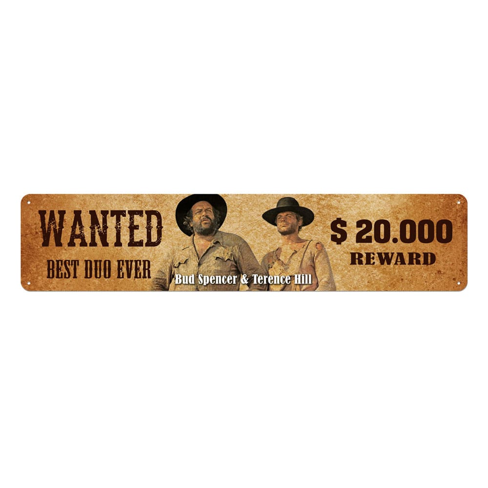 [PREORDER] Bud Spencer & Terence Hill Tin Sign Wanted 46 x 10 cm
