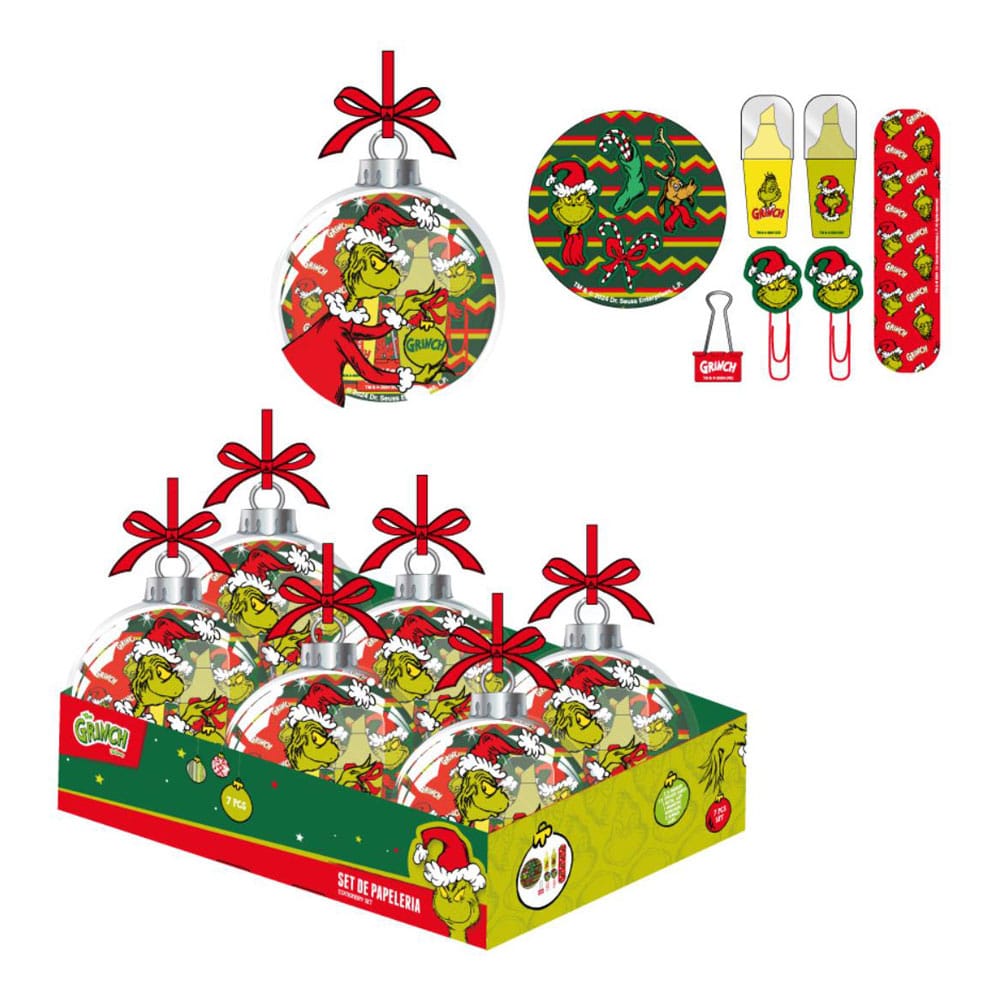 GRINCH - Xmas Bauble - Stationery Box - 7 pc.