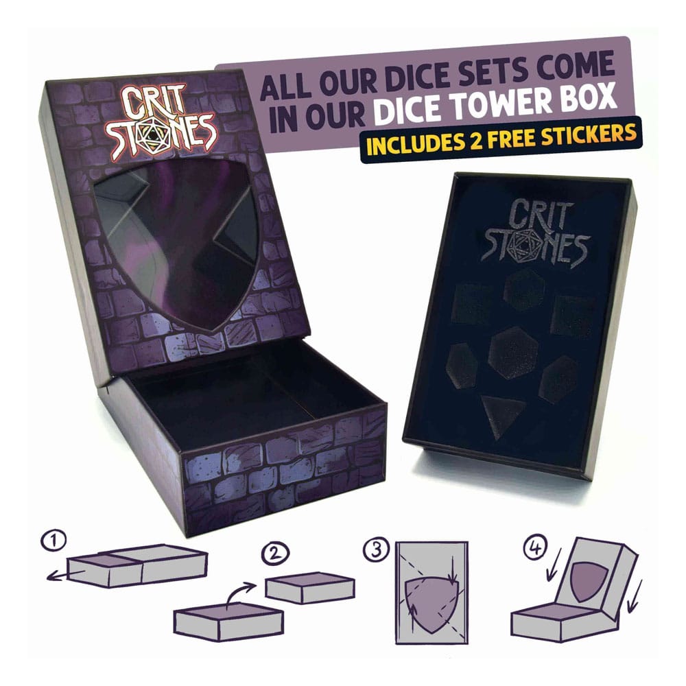 CritStones Metal Dice Set Gorgon Gaze (7)