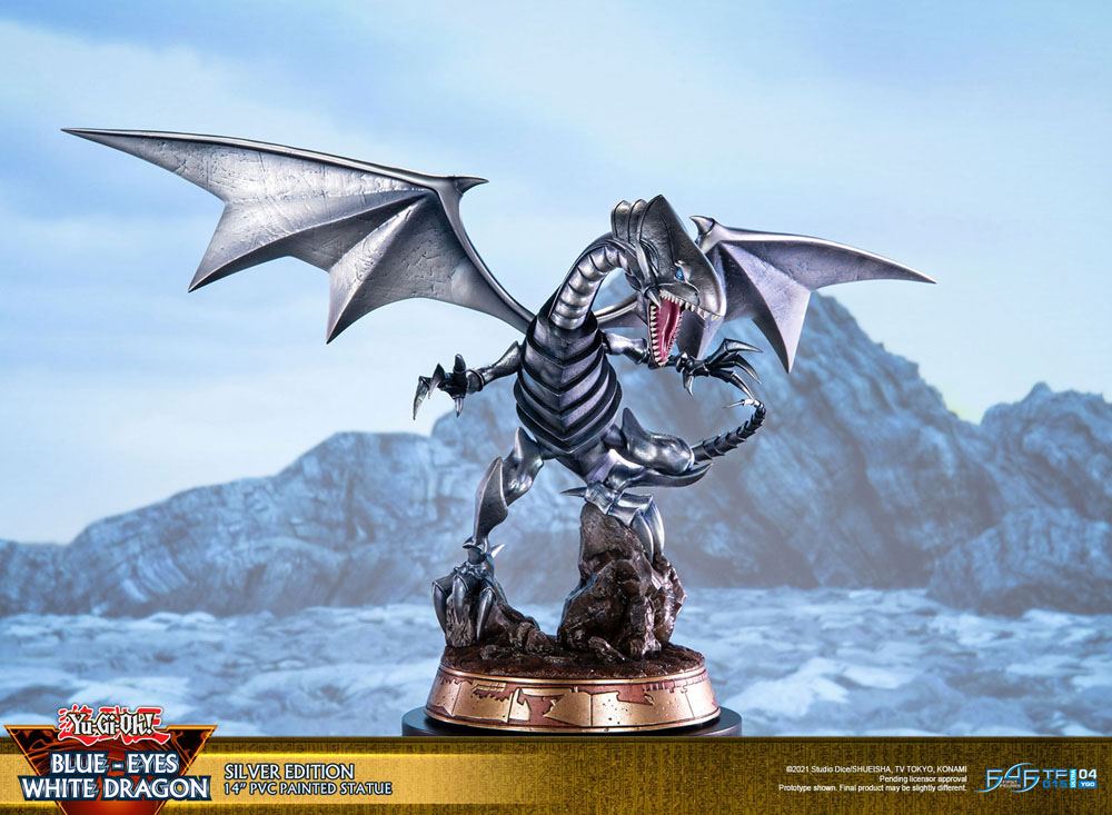 [PREORDINE] Statua Yu-Gi-Oh! Blue-Eyes White Dragon Silver Edition 35 cm - First 4 Figures - Statue