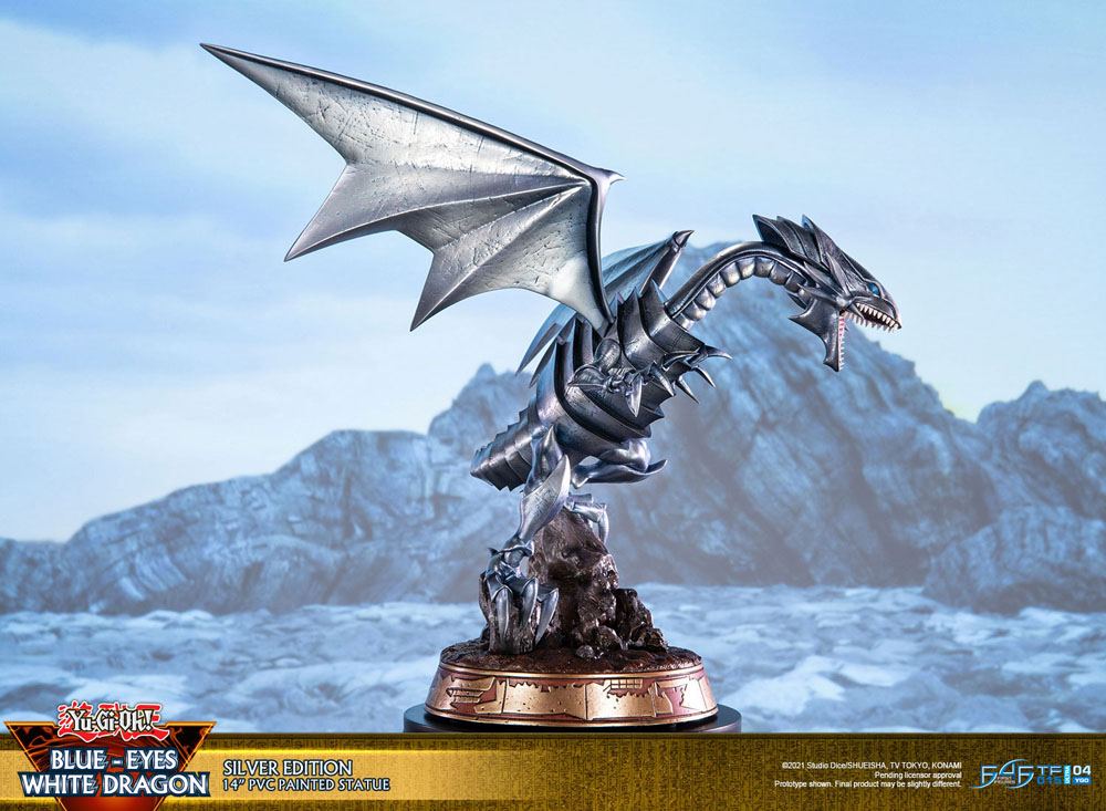 [PREORDINE] Statua Yu-Gi-Oh! Blue-Eyes White Dragon Silver Edition 35 cm - First 4 Figures - Statue