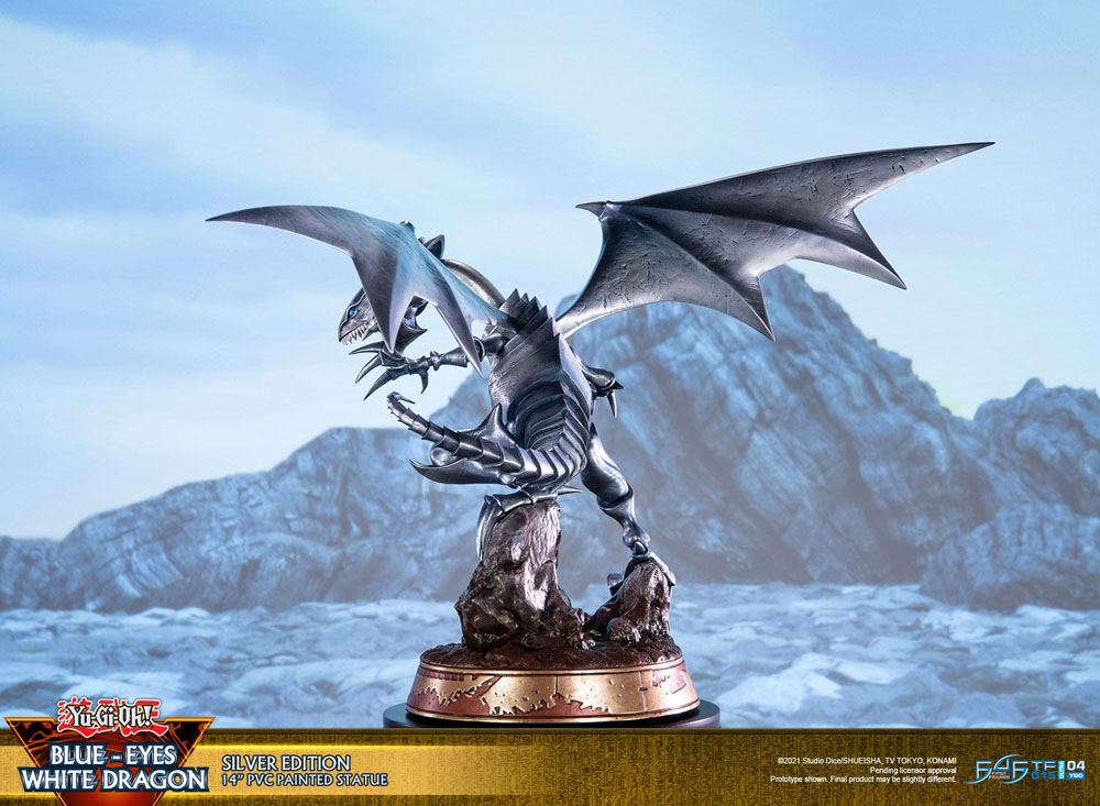 [PREORDINE] Statua Yu-Gi-Oh! Blue-Eyes White Dragon Silver Edition 35 cm - First 4 Figures - Statue