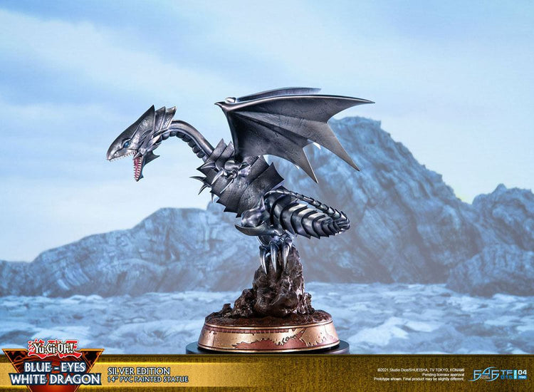 [PREORDINE] Statua Yu-Gi-Oh! Blue-Eyes White Dragon Silver Edition 35 cm - First 4 Figures - Statue
