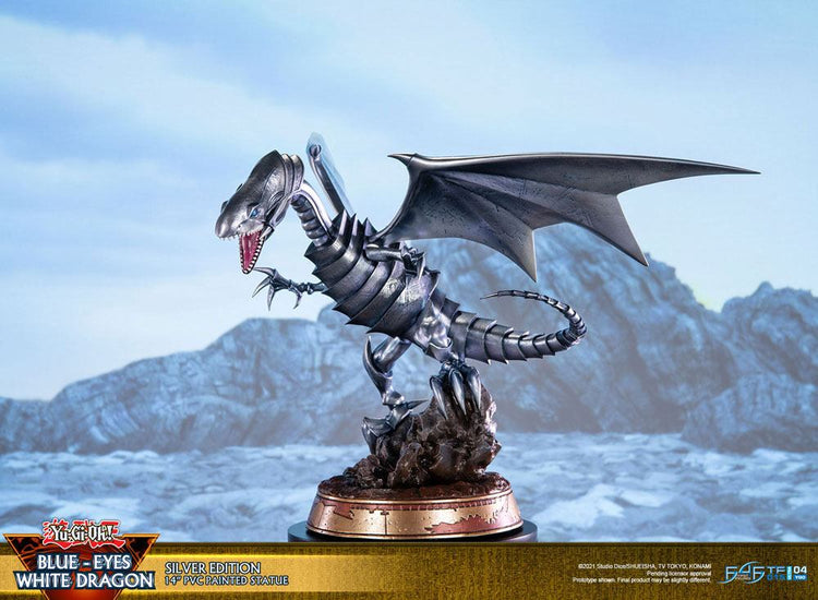 [PREORDINE] Statua Yu-Gi-Oh! Blue-Eyes White Dragon Silver Edition 35 cm - First 4 Figures - Statue