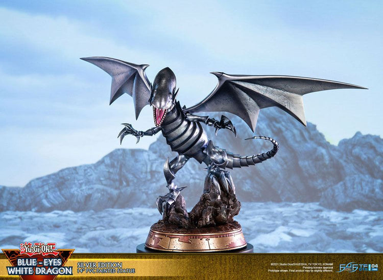 [PREORDINE] Statua Yu-Gi-Oh! Blue-Eyes White Dragon Silver Edition 35 cm - First 4 Figures - Statue