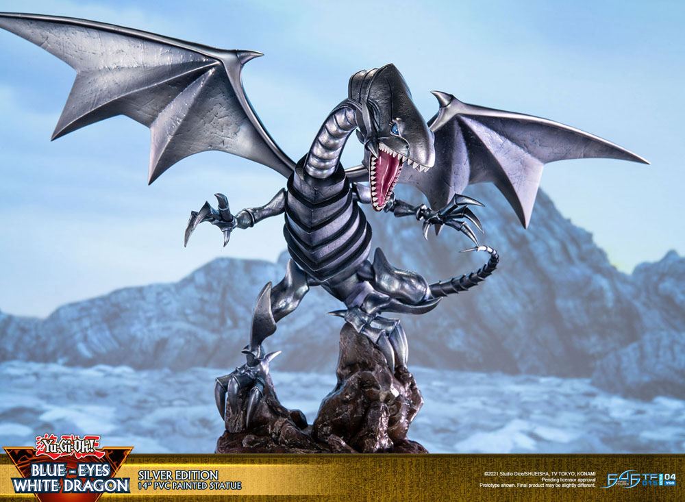 [PREORDINE] Statua Yu-Gi-Oh! Blue-Eyes White Dragon Silver Edition 35 cm - First 4 Figures - Statue