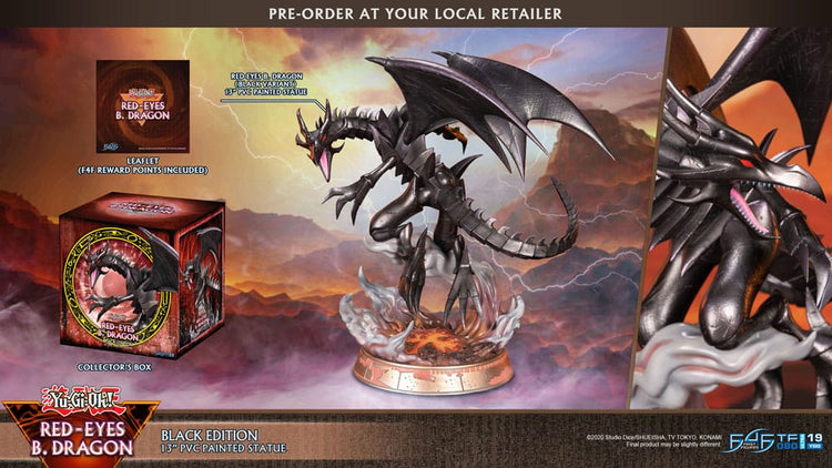 [PREORDINE] Statua Yu-Gi-Oh! Red-Eyes Black Dragon Versione Nera 33 cm - First 4 Figures - Statue