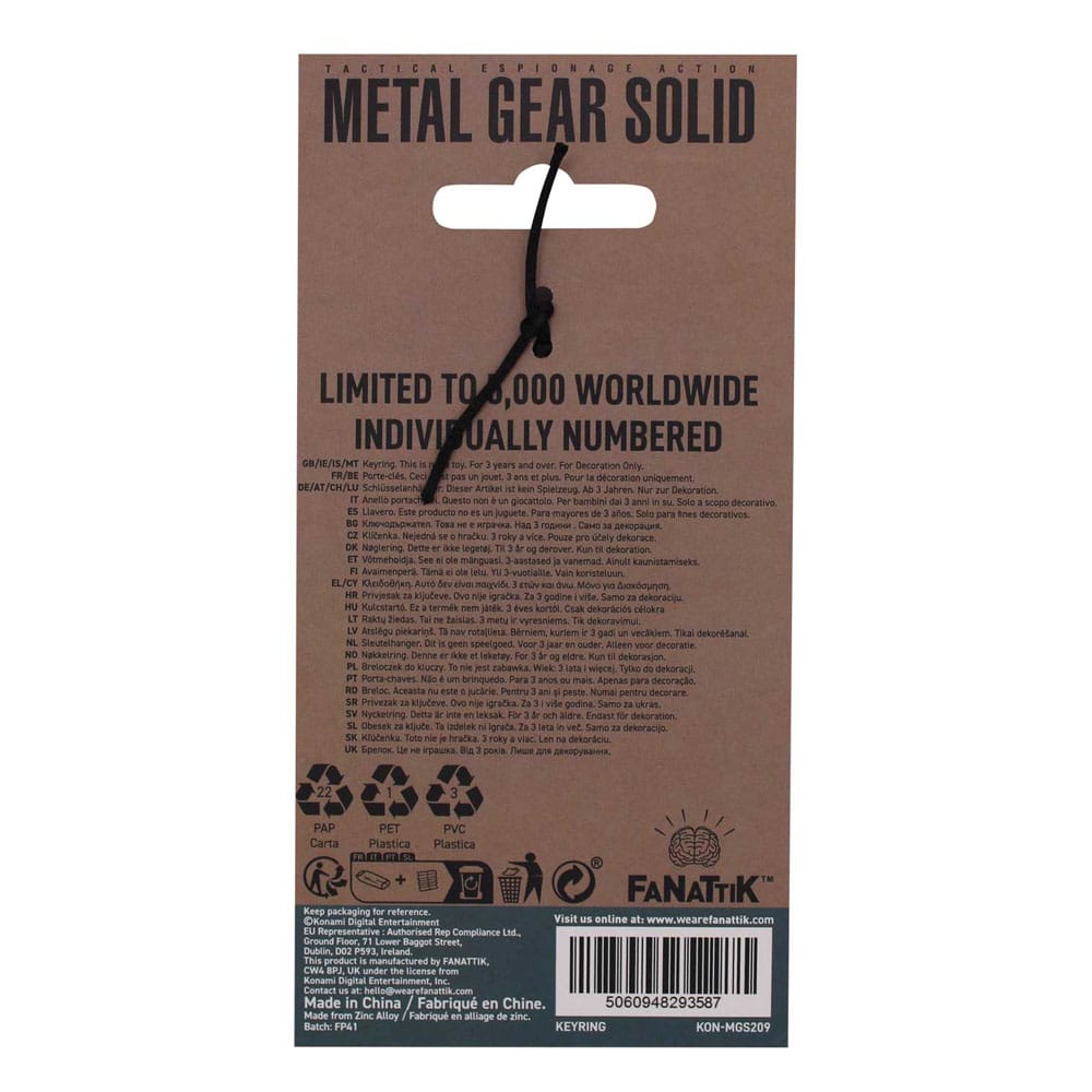 METAL GEAR SOLID 2 - Cardboard Box - Limited Edition Keyring