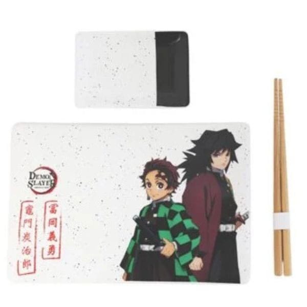 [PREORDER] Demon Slayer Ceramic Sushi Set with Chopsticks Tanjiro & Giyu