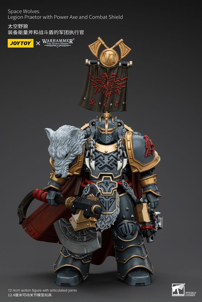[PREORDER] Warhammer The Horus Heresy Action Figure 1/18 Space Wolves Legion Praetor with Power Axe and Combat Shield 12 cm