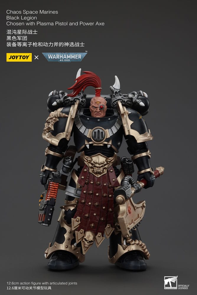 [PREORDER] Warhammer 40k Action Figure Chaos Space Marines Black Legion Chosen with Plasma Pistol and Power Axe 20 cm