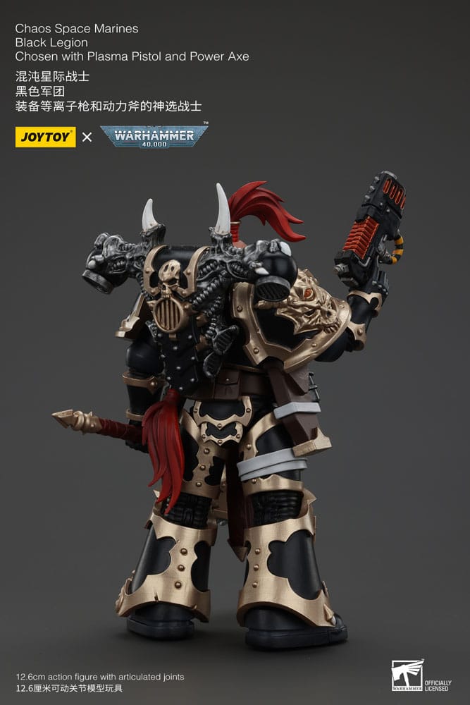 [PREORDER] Warhammer 40k Action Figure Chaos Space Marines Black Legion Chosen with Plasma Pistol and Power Axe 20 cm