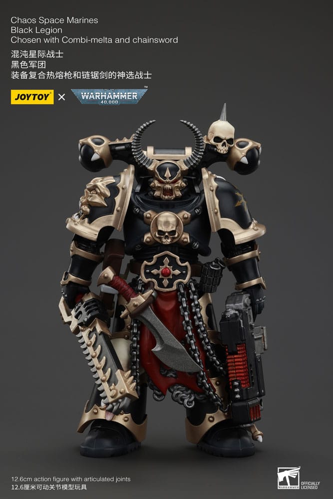 [PREORDER] Warhammer 40k Actionfigur Chaos Space Marines Black Legion Chosen with Combi-melta and chainsword 20 cm
